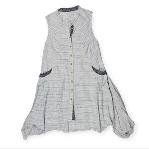 Yuvita Floral Longline Linen‎ Tunic Blouse Women's Size Large